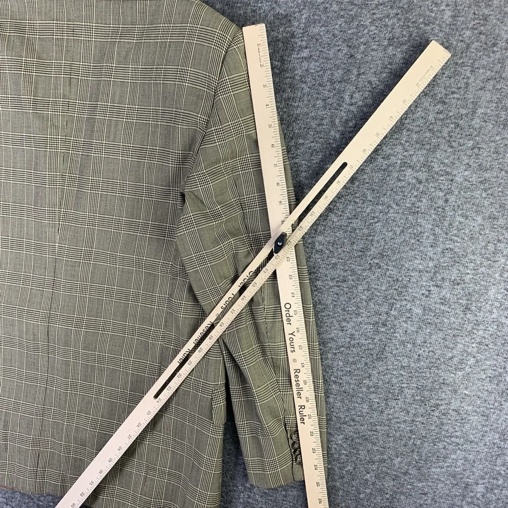 Ermenegildo Zegna Su Misura Blazer Jacket Men 44 Windowpane Wool Sport Coat